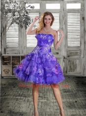 Lovely Strapless Turquoise Quinceanera Gown with Appliques