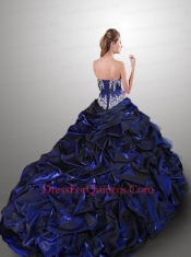 Luxurious Ball Gown Sweetheart Navy Blue Quinceanera Dresses with Beading