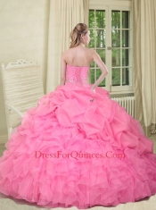 Remarkable Sweetheart Yellow Quinceanera Dress with Beading and Ruffles for 2015