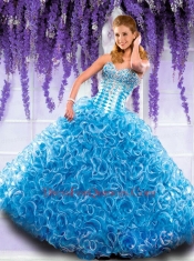 Rose Pink Sweetheart 2015 Quinceanera Gown with Beading and Ruffles