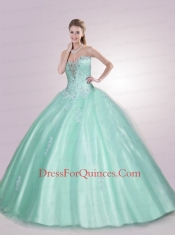Spring Brand New Sweetheart Beading Quinceanera Dress in Apple Green