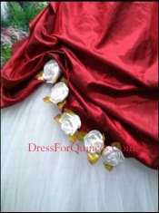 Sweetheart Appliques and Hand Made Flowers Quinceanera Gown