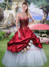 Sweetheart Appliques and Hand Made Flowers Quinceanera Gown