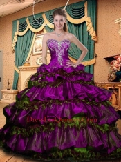 Sweetheart Quinceanera Dresses with Appliques and Ruffled Layers