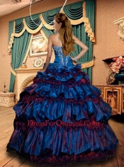Sweetheart Quinceanera Dresses with Appliques and Ruffled Layers