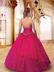 The Super Hot Halter Top Hot Pink Quinceanera Gown with Beading and Ruching