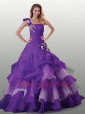 Wonderful One Shoulder Appliques and Ruffles Purple Quinceanera Dress For 2015 Wonderful One Shoulder Appliques and Ruffles Purple Quinceanera Dress For 2015