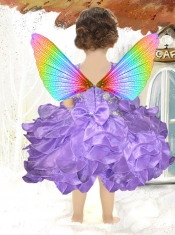 2014 Elegant Straps Beading and Ruffles Little Girl Dress in Lavender