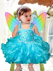 2014 Elegant Straps Beading and Ruffles Little Girl Dress in Lavender