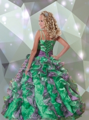 2014 Popular Spaghetti Straps Beading Little Girl Pageant Dresses in Multi-color