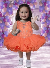 2014 Pretty V-neck Short Little Girl Dresses with Beading