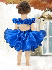 2014 Romantic Royal Blue Ball Gown Ruffles Little Girl Dresses