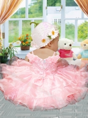 2015 Popular Off the Shoulder Little Girl Dress with Beading