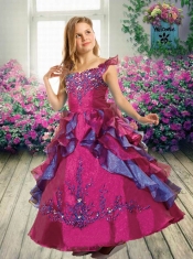 Beautiful Ball Gown Appliques Ankle-length Little Girl Pageant Dress