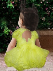 Cute Ball Gown Scoop Light Yellow Little Girl Dresses With Appliques Bowknot