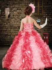 Elegant Blue Halter Top Ball Gown 2014 Little Girl Pageant Dress with Beading