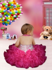 Fashionable Ball Gown Halter-top Beading Appliques Bowknot Royal Blue Little Girl Dress