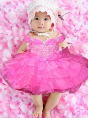 Fashionable Knee-length Spring Green Little Girl Dress with Bowknot