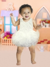 Pretty A-Line Scoop Little Girl Dresses with Appliques in White for 2014