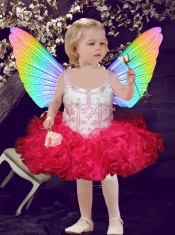 Pretty Straps Mini-length Little Girl Dress with Beading