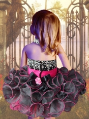 PrettyBeading and Ruffles Halter Short  2014 Little Girl Dress with Beading