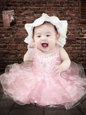 Red Popular Ball Gown Straps Mini-length Little Girl Dresses