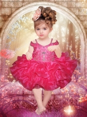 Simple Fuchsia Ball Gown Sleeveless Short Little Girl Dresses