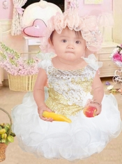 SweetA-Line Scoop Ankle-length White Little Girl Dress With Lace
