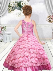 2014 Beautiful Ball Gown Beading Little Girl Pageant Dress in Lilac