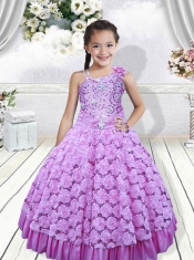 2014 Beautiful Ball Gown Beading Little Girl Pageant Dress in Lilac