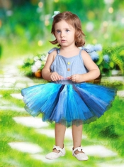 2014 Beautiful Straps Tulle Mini-length Little Girl Dresses
