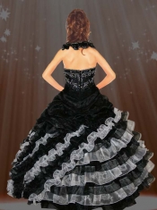 2014 Brand New Halter Black Beading Little Girl Pageant Dresses