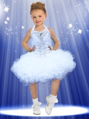 2014 Fashionable Halter Ball Gown Royal Blue Little Girl Dress with Beading