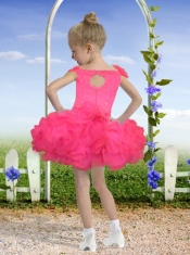 2014 Fashionable Off the Shoulder Beading and Ruffles Little Girl Dresses