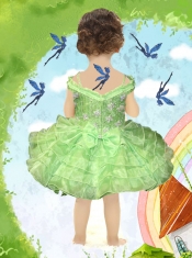 2014 Popular Ball Gown Mini-length Watermelon Little Girl Dress