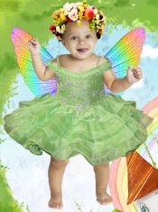 2014 Popular Ball Gown Mini-length Watermelon Little Girl Dress