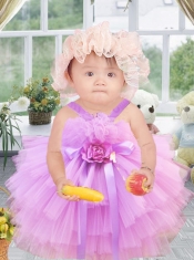 2014 Popular Ball Gown Ruffles Layers Little Girl Dress in Lavender
