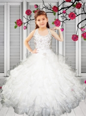 2014 Pretty Ball Gown Halter Beading Little Girl Pageant Dress