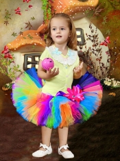 2014 Pretty Tulle Mini-length Little Girl Dresses with V-neck