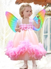2015 Cute Square Ball Gown Tea-length Little Girl Dresses
