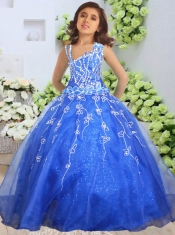 Asymmetrical Hot Sale Little Gril Pageant Dress with Beading and Appliques