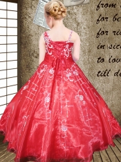Ball Gown Asymmetrical Royal Blue Beading Little Gril Pageant Dress