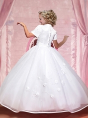 Ball Gown Beading and Appliques Sturning Flower Girl Dress for 2014