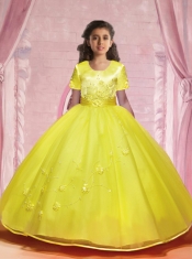 Ball Gown Beading and Appliques Sturning Flower Girl Dress for 2014