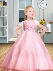 Ball Gown Floor-length Ruching and Appliques Square Flower Girl Dress for 2014