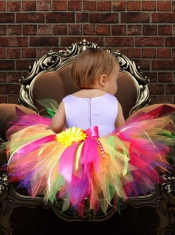 Ball Gown Multi-color Square Little Girl Dresses with Bowknot