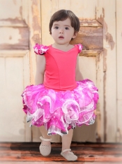 Beautiful Ball Gown Blue Knee-length Little Girl Dress with Bowknot