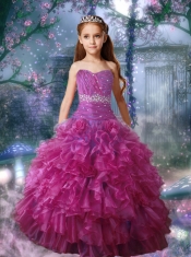 Beautiful Ball Gown Sweetheart Little Girl Pageant Dresses with Beading