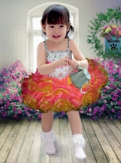 Beautiful Hot Pink Beading and Ruffles Knee-length Little Girl Dress with Asymmetrical
