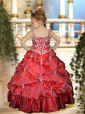 Brand New Ball Gown Straps Sequins Beading Little Girl Pageant Dresses